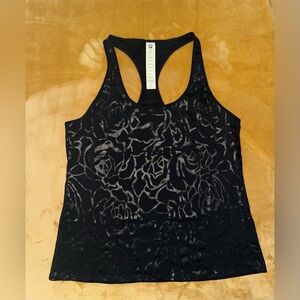 Fabletics Black Floral Tank Top